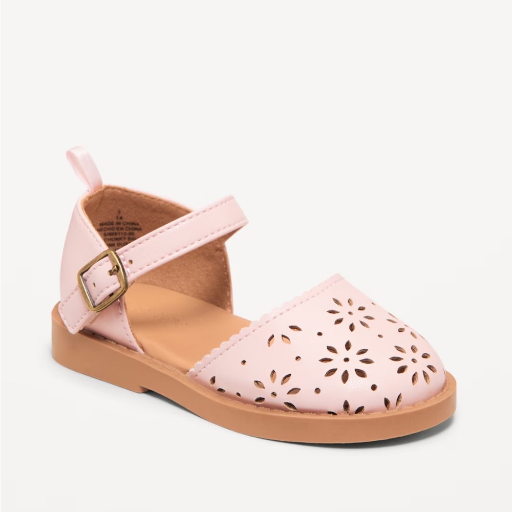 Nwt old navy chunky perforate ballet sandals for toddler girls